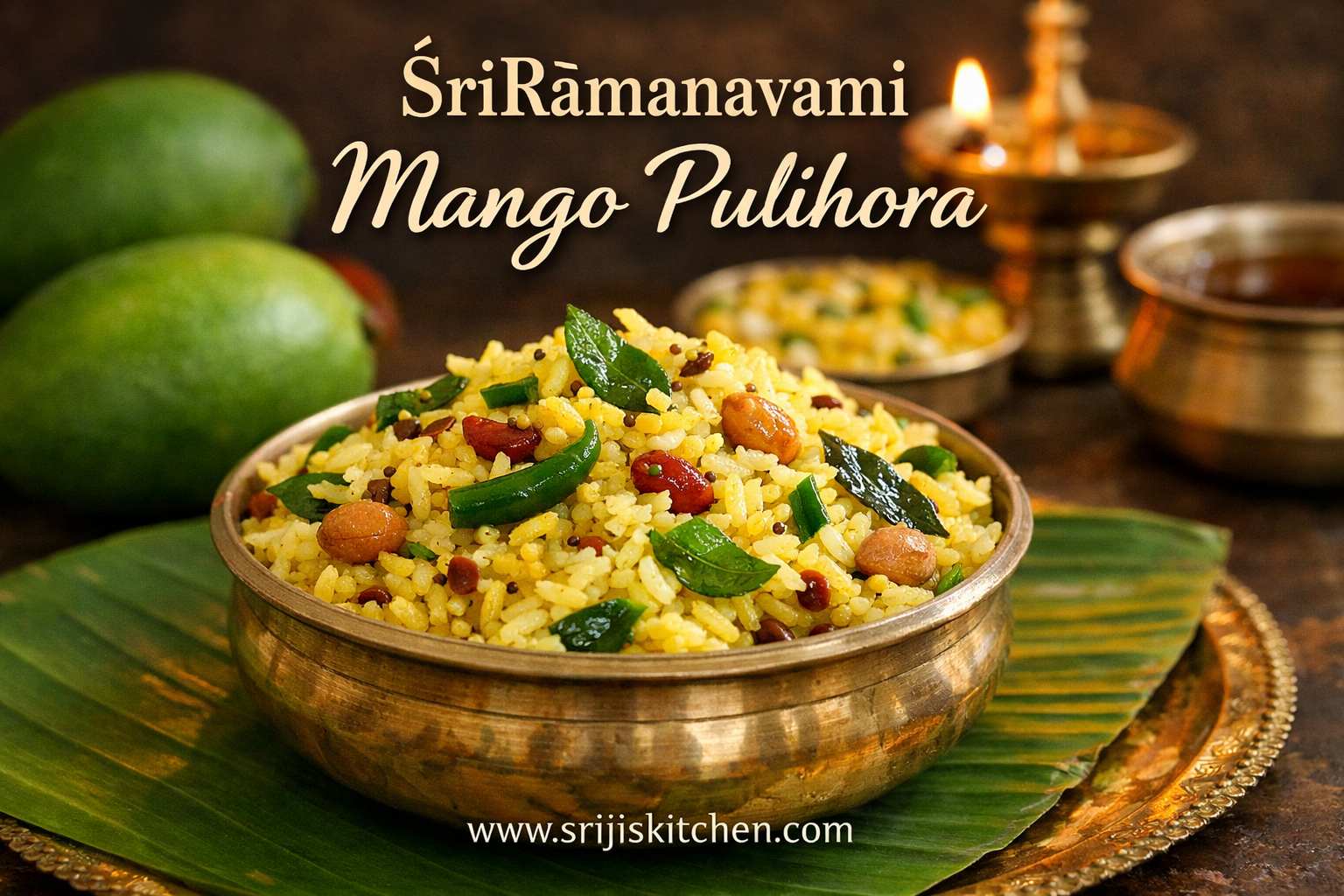 Mango Pulihora (Raw Mango Rice) for ŚrīRāmanavami