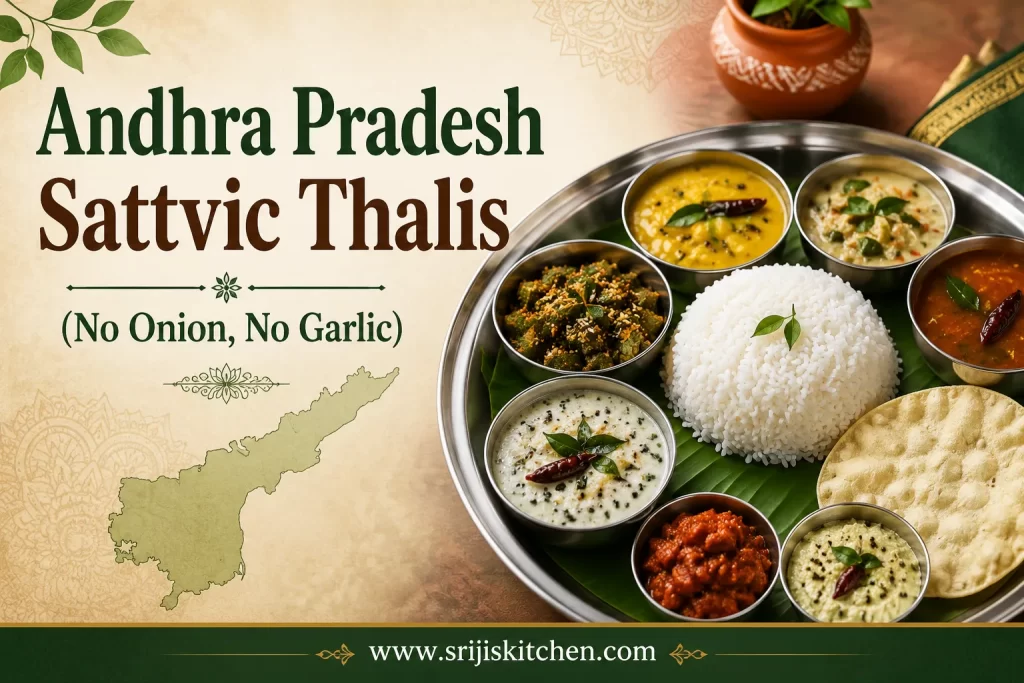 Andhra Pradesh sattvic thalis with traditional no onion, no garlic dishes