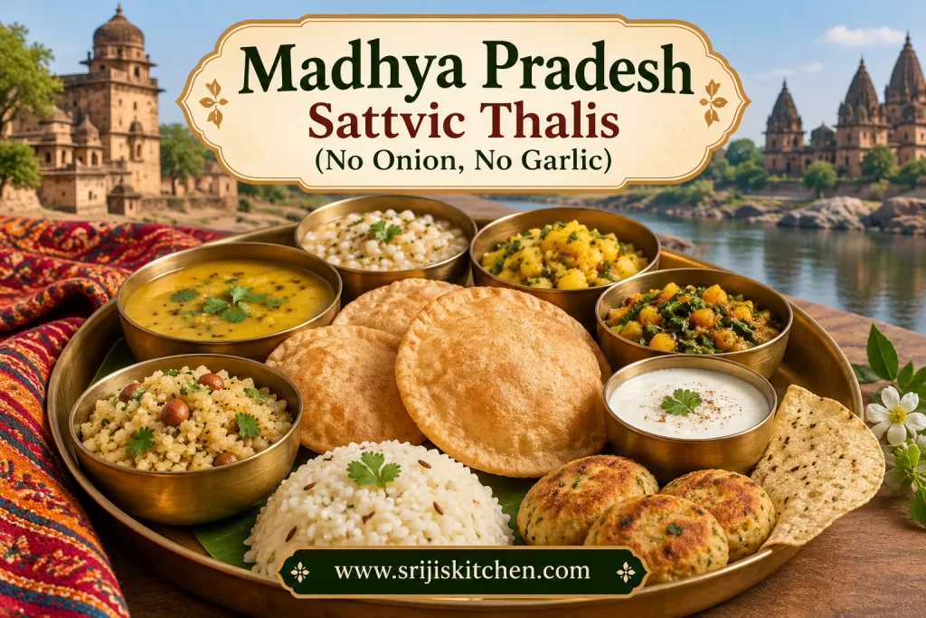 Madhya Pradesh sattvic thalis without onion or garlic featuring traditional regional dishes